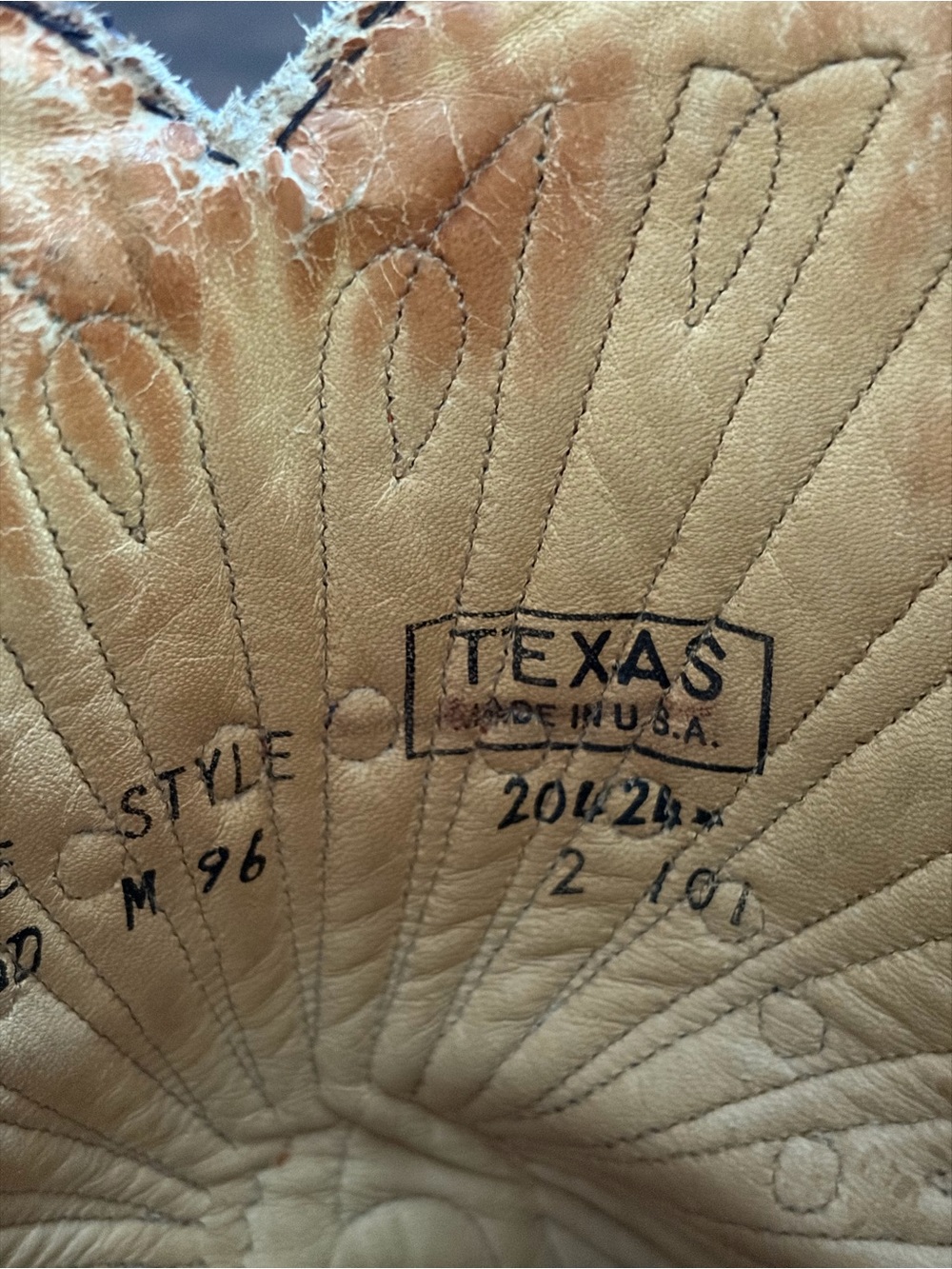 Vintage Texas USA Made Leather Western Cowboy Peacock Design Boots - Picture 5 of 16